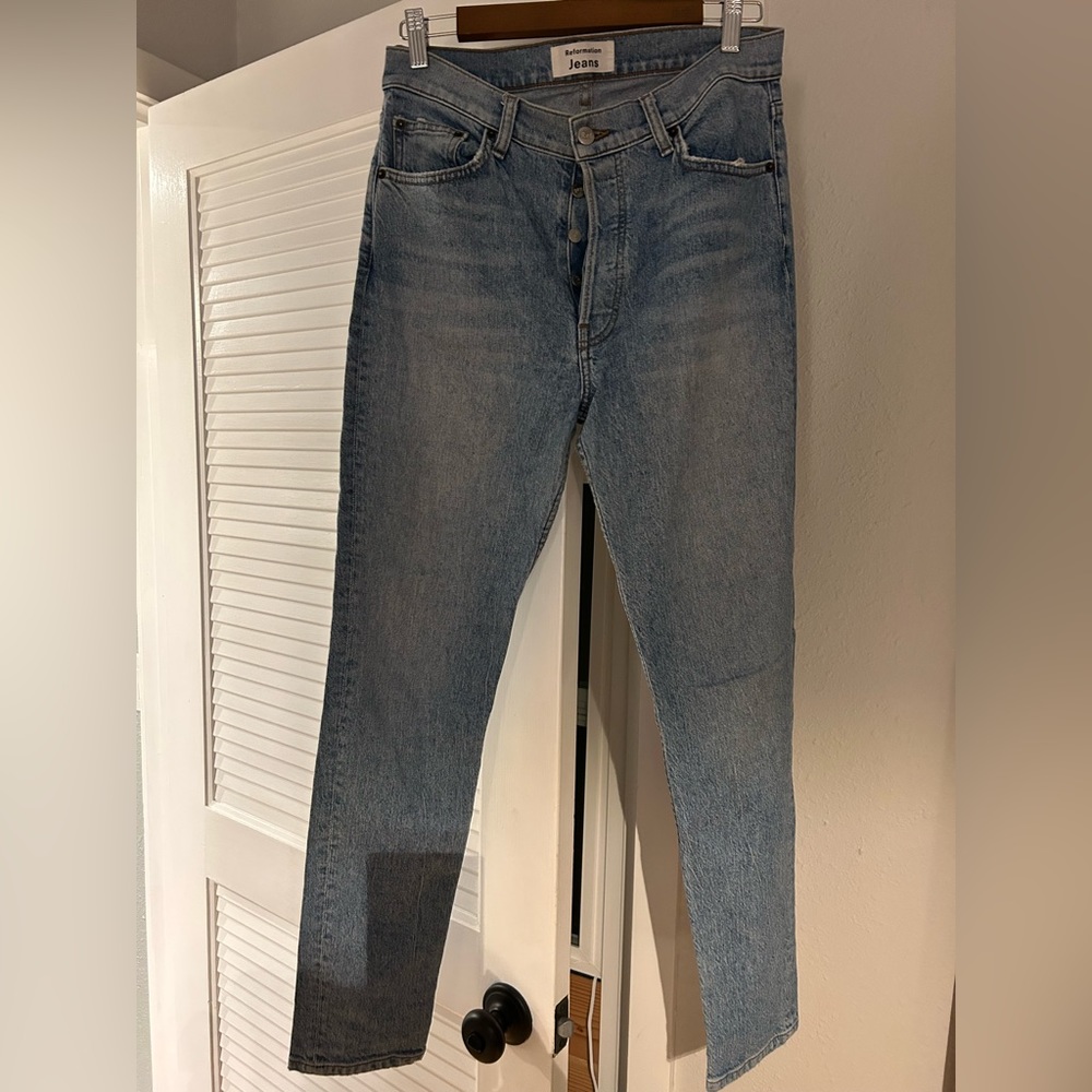 Reformation high waist, slim cut jeans, size 29